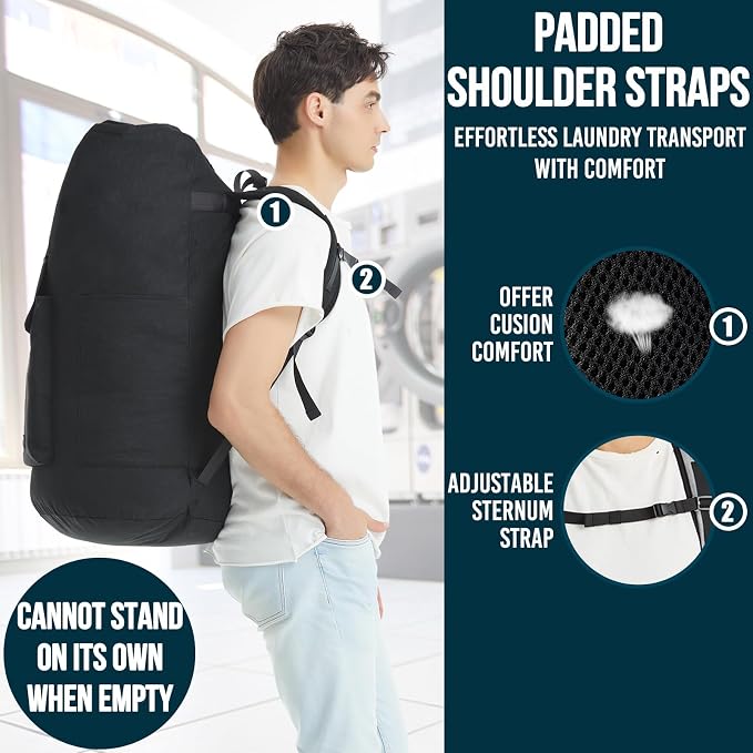Laundry Backpack Bag, 115L Extra Large Laundry Bag