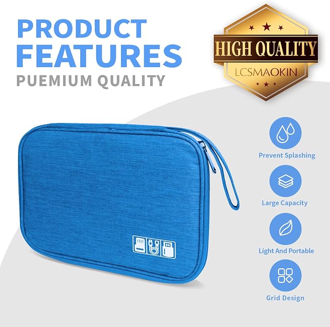 Electronics Travel Organizer, Portable Waterproof Electronic Travel Storage Bag