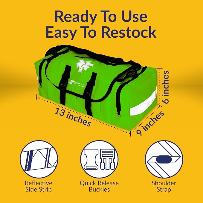 First Aid Kit - Fully Stocked Portable Reflective Bag -First Responder