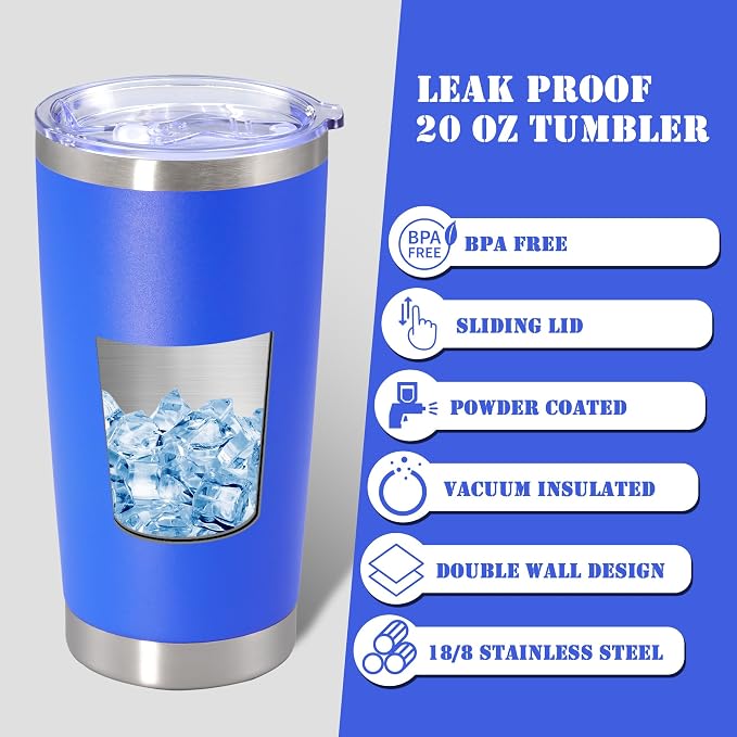 20 oz Tumbler with lid Double Wall Vacuum Insulated Tumblers Stainless Steel