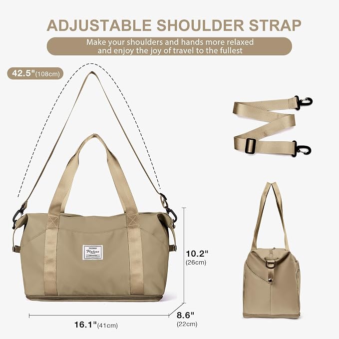 Travel Duffel Bag, Sports Tote Gym Bag, Shoulder Weekender Overnight Bag