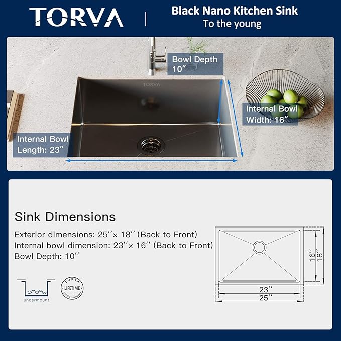 TORVA 25 x 18 Inch Gloss Black Ceramic Coating