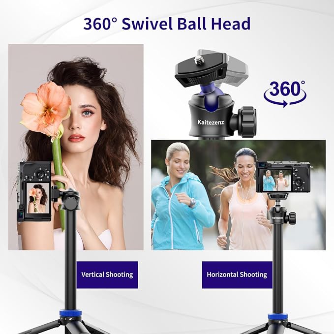 Selfie Stick Tripod for Gopro Camera, Portable Lightweight Camera Tripod for
