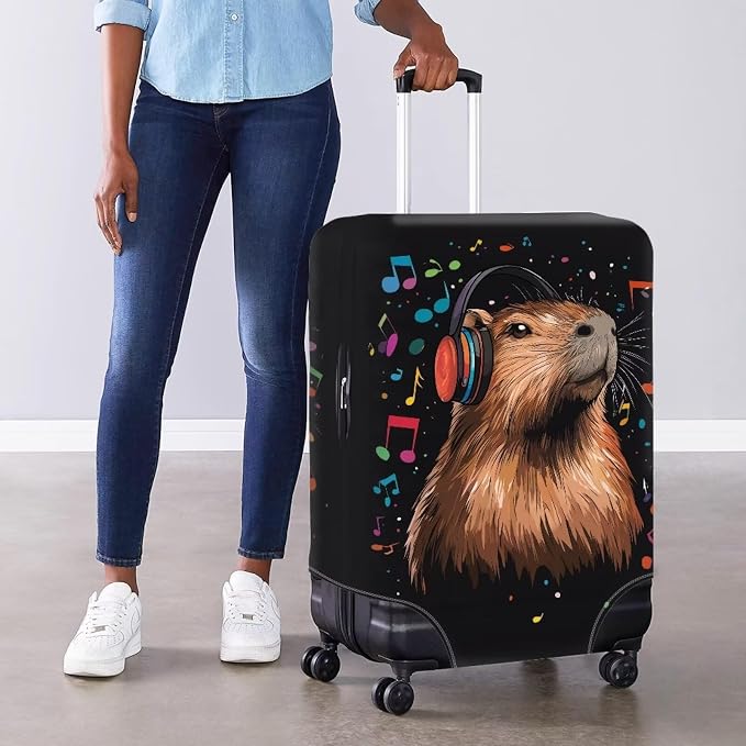 Capybara Luggage Cover Fits 30-32 Inch Luggage Anti-Scratch Spandex Zipper