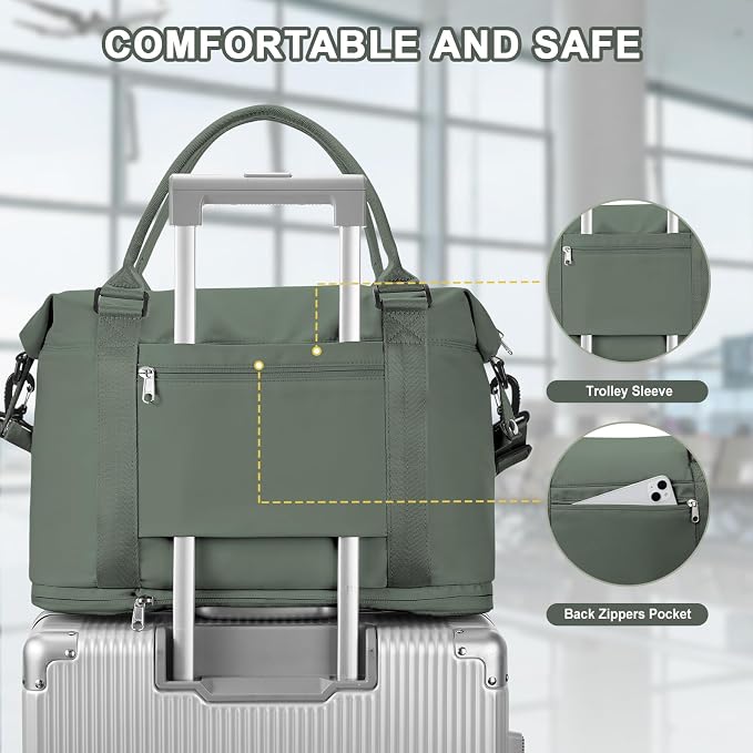 Travel Duffel Bag, Sports Tote Gym Bag, Shoulder Weekender Overnight Bag