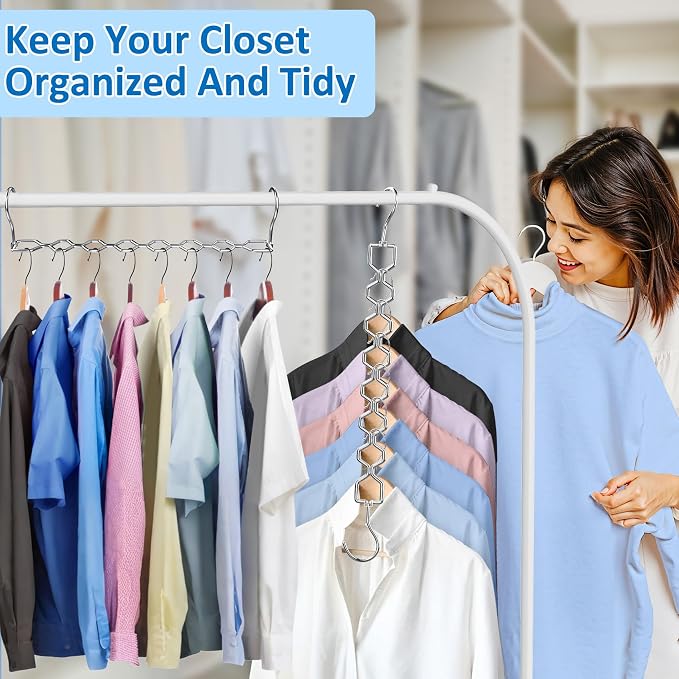 12 Pack Space Saving Hangers for Clothes, Heavy Duty 30Lbs Capacity Magic