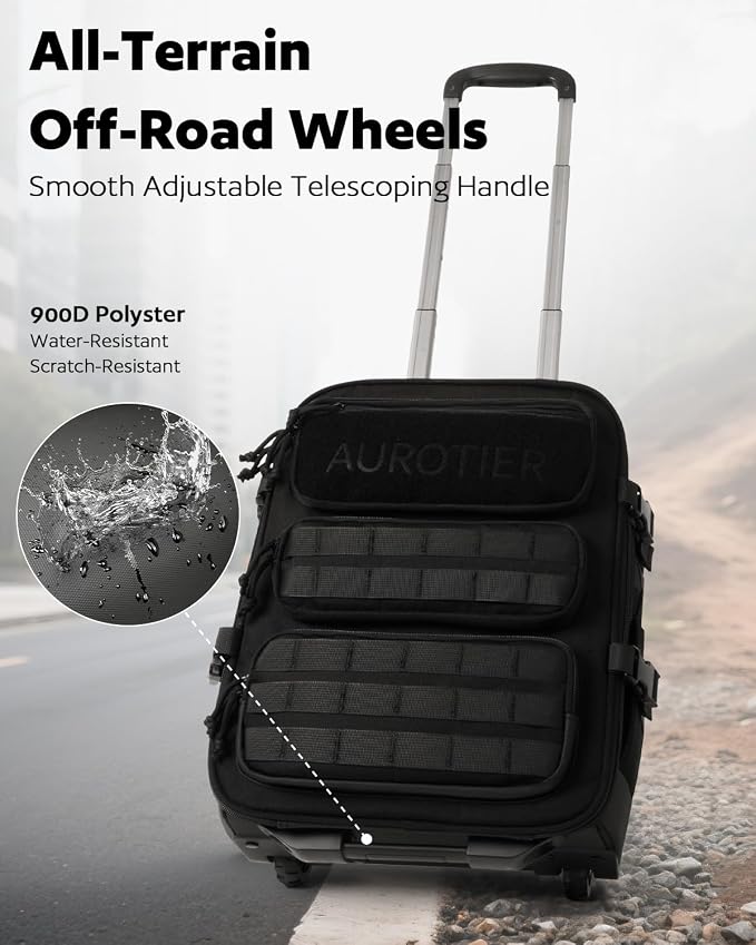 Rolling Tactical Laptop Backpack, Underseat Travel Backpack