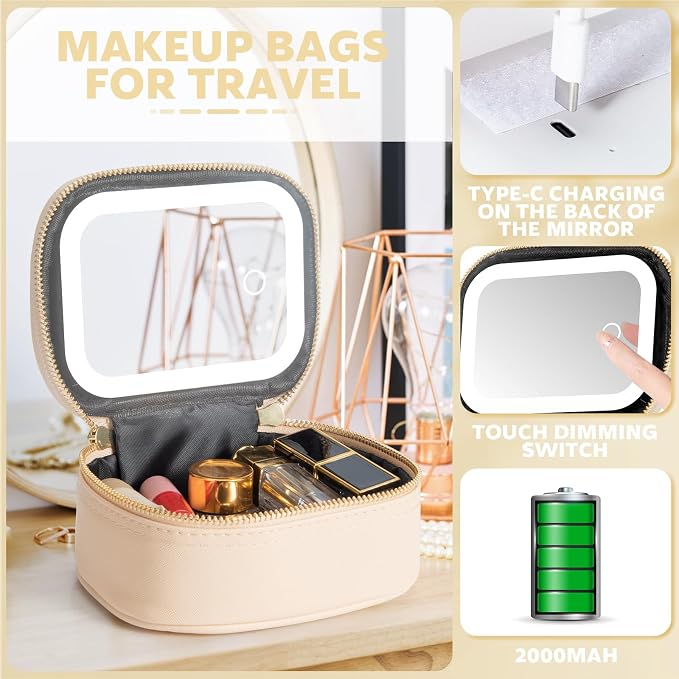 Small Makeup Bag Travel Train Case