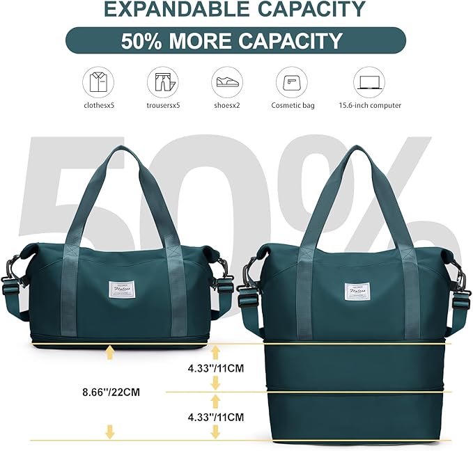 Travel Duffel Bag, Sports Tote Gym Bag, Shoulder Weekender Overnight Bag