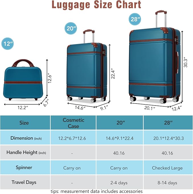 Merax Luggage Set 2 Piece Suitcase Set