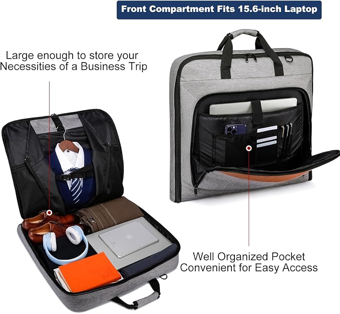 Garment Bag Travel Suit Bag for Men Large 40-Inch Carry on Garment Bag Up to 3