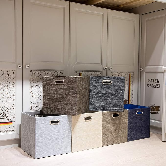 Posprica Storage Cube Basket Bins, 13×13 Foldable Storage Boxes