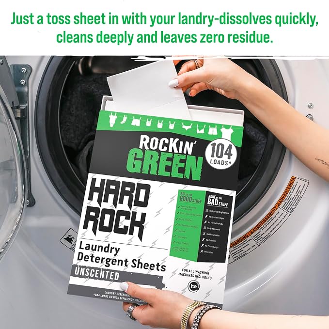 Rockin' Green Hard Rock Travel Laundry Detergent Sheets