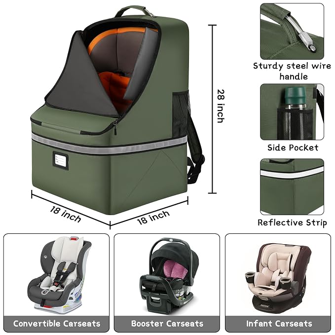 Car Seat Travel Bag, Padded Car Seats Backpack