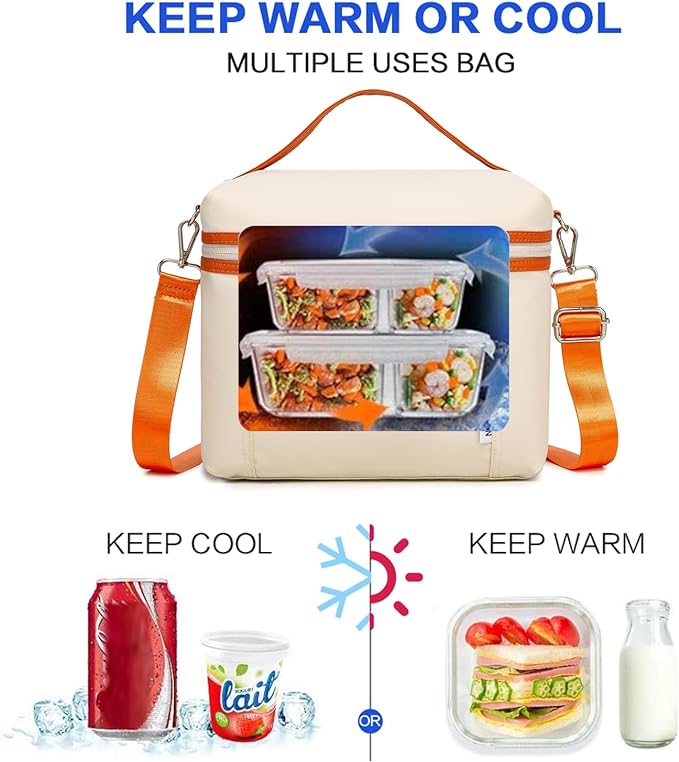 NOL Insulated Lunch Bags for Women Cooler Bag Lightweight Nylon Waterproof