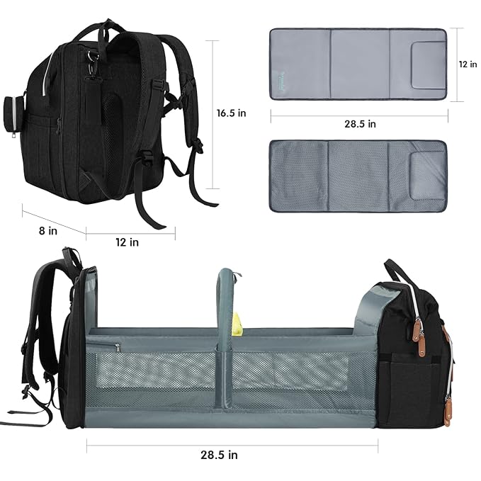 DERJUNSTAR Diaper Bag Backpack, Large Baby Bag