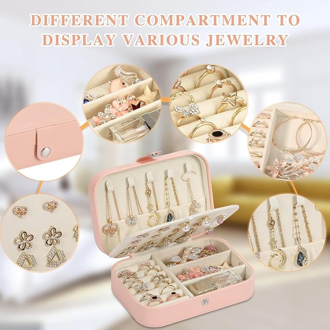 Travel Jewelry Box, PU leather Small Jewelry Organizer