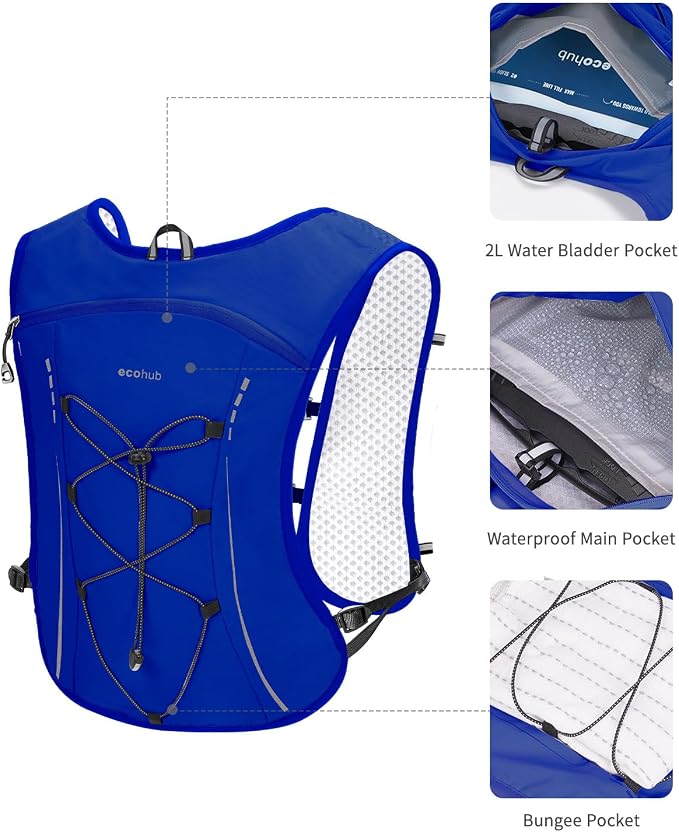 ECOHUB Running Hydration Vest Backpack, Lightweight Breathable Pack