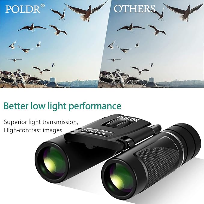 POLDR 8x21 Small Compact Lightweight Binoculars