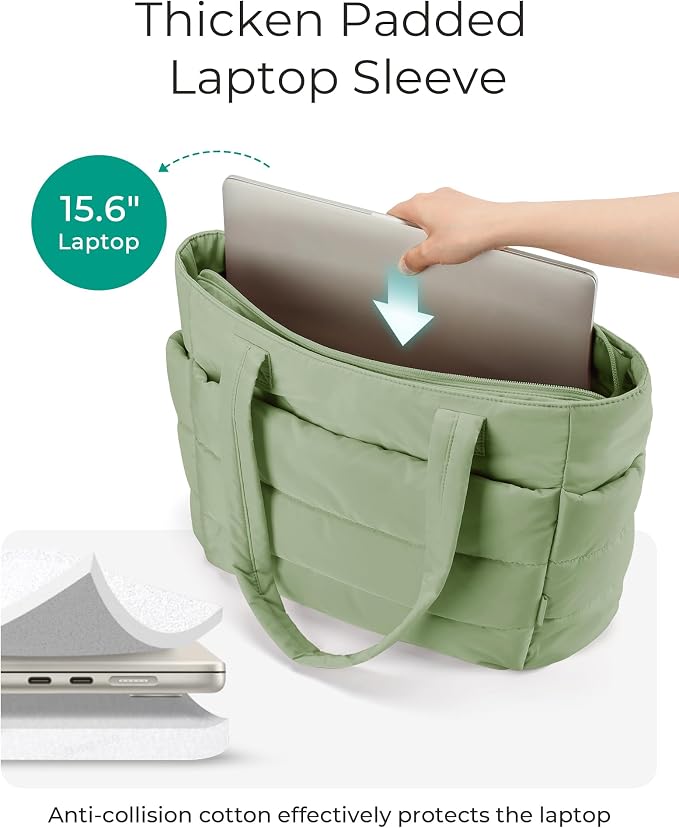 BAGSMART Tote Bag for Women, Lightweight Puffy Tote Bag