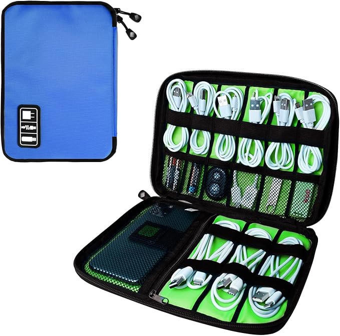 Electronics Organizer Travel Case, Electronic Accessories Storage Bag, Portable
