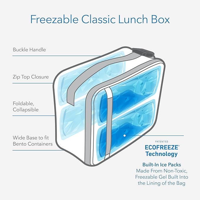 PackIt Freezable Classic Lunch Box, Retro Wave, Built