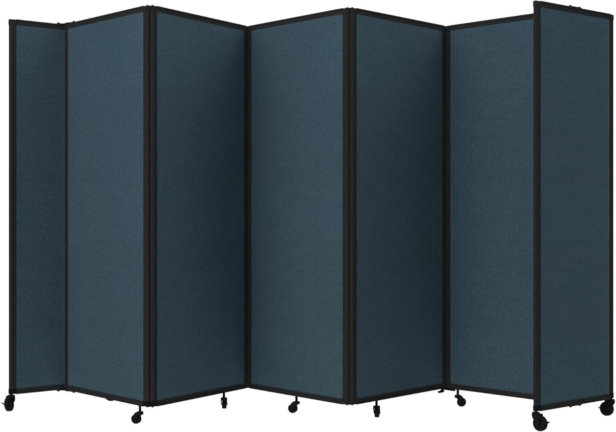 Versare Room Divider 360 Portable Wall Partition | Folding Panels | Large Freestanding Divider | Locking Wheels | Temporary Room Separator