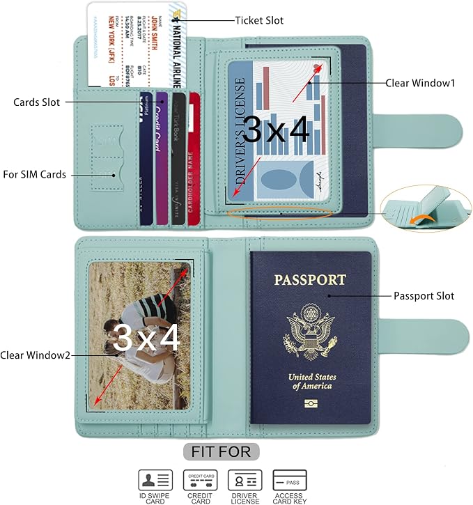 Melsbrinna Passport Holder, Passport Holder Card Slots, Cute Passport cover