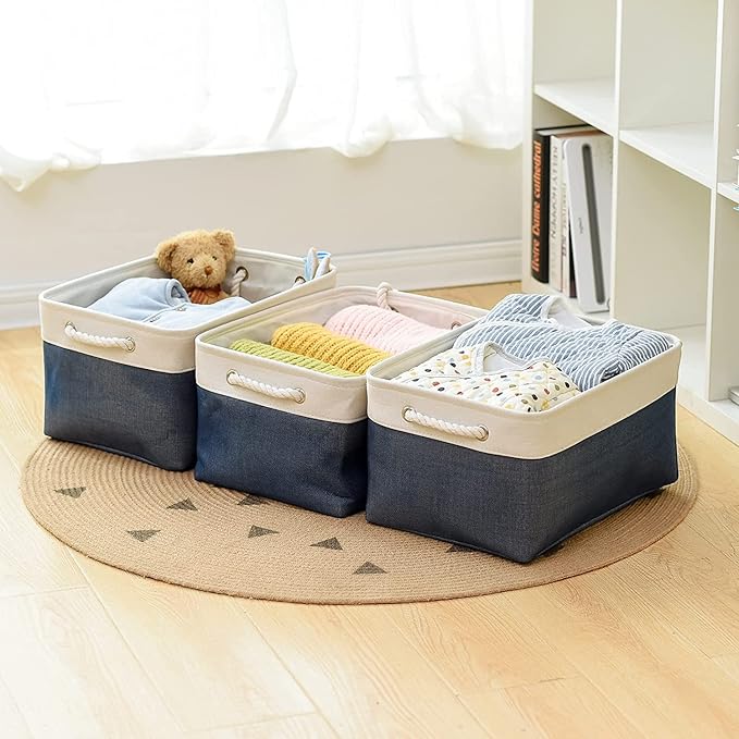 TheWarmHome Storage Bins for Shelves