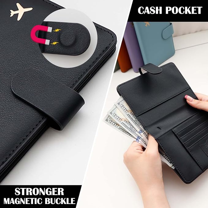 Melsbrinna Premium Leather Passport Holder Covers Case, Waterproof Rfid