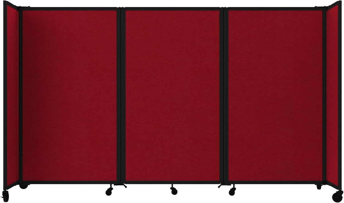 Versare Room Divider 360 Portable Wall Partition | Folding Panels | Large Freestanding Divider | Locking Wheels | Temporary Room Separator