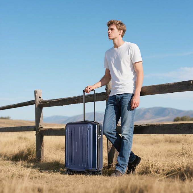 KYME Suitcase Hardshell With Double Spinner Wheels, PC+ABS TSA Lock Travel