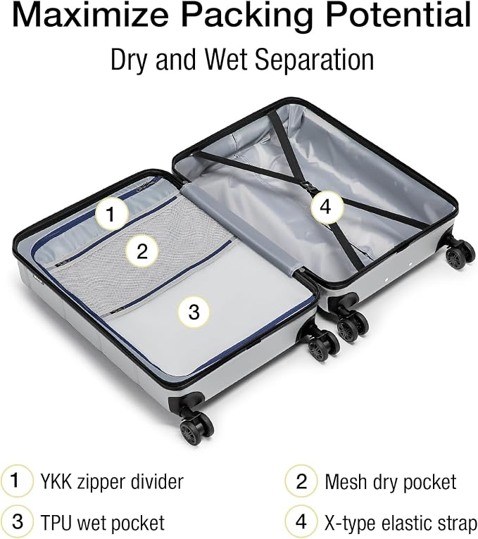 KYME Carry On Luggage 22x14x9 Airline Approved