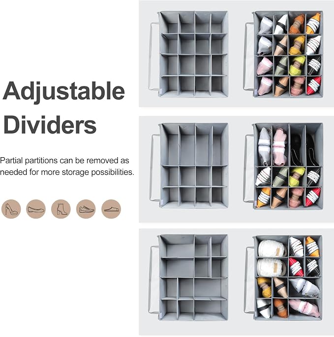 Shoe Organizer for Closet, Foldable Shoe Box