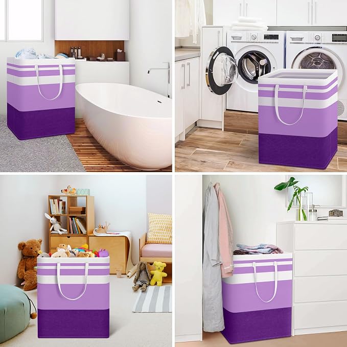 HomeHacks 2 Pack Large Laundry Baskets, Waterproof, Freestanding Laundry Hampers