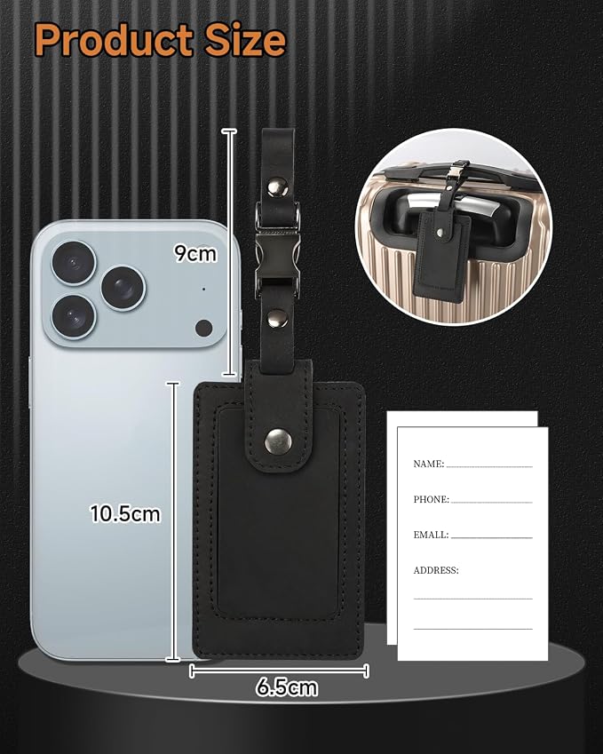 Premium Genuine Leather Luggage Tags