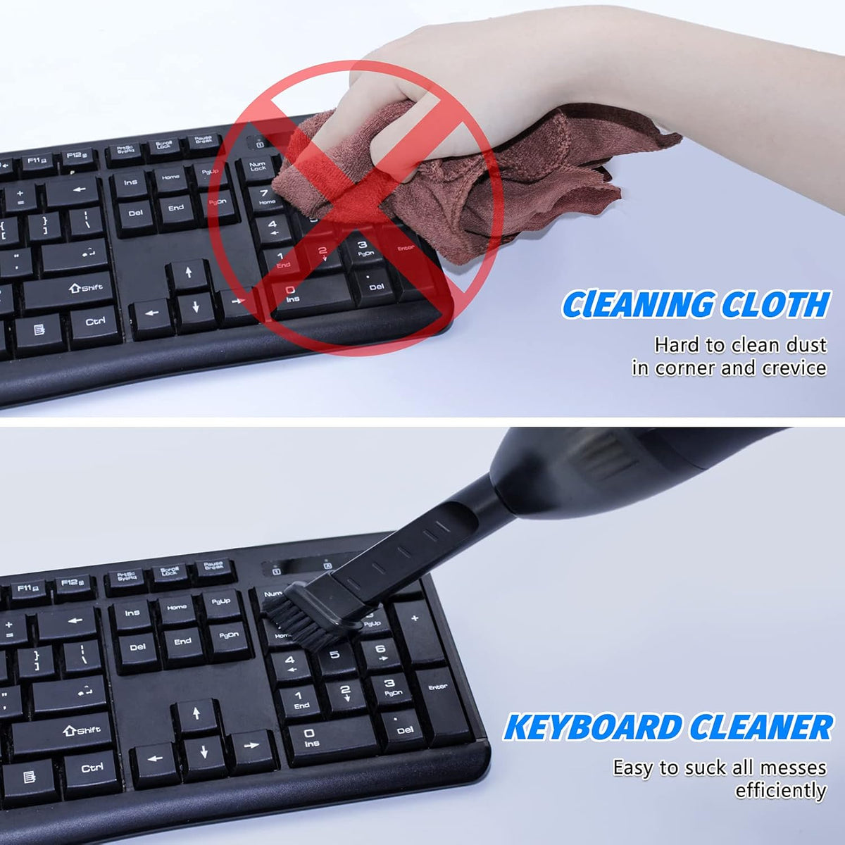 4.3Kpa Keyboard Vacuum Cleaner Mini：Handheld Computer Vacuum Cordless for Car Laptop Sewing Machine Portable Keyboard Vac USB Desk Crumbs Dust Cleaners