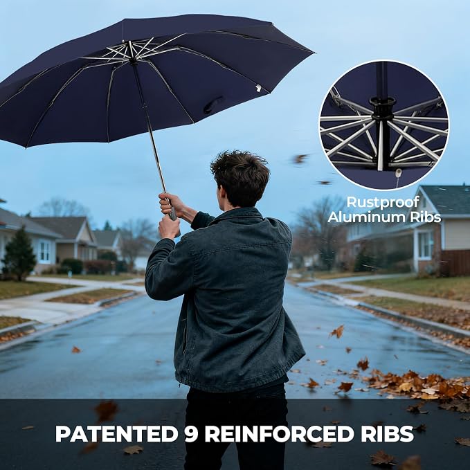 LLanxiry Compact Travel Umbrella, Mini Windproof Umbrellas