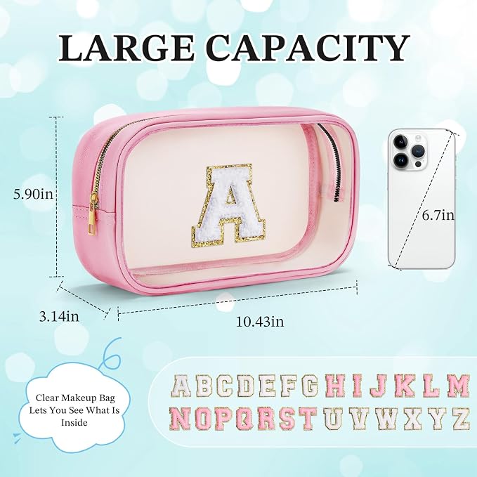 YOOLIFE Initial Make Up Bag Travel Toiletry Bag