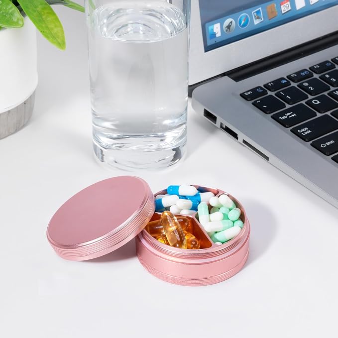 Metal Travel Pill Box 3 Compartment