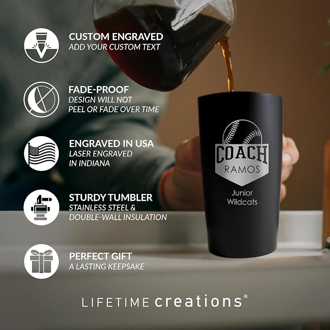 Lifetime Creations Custom Baseball Coach Tumbler