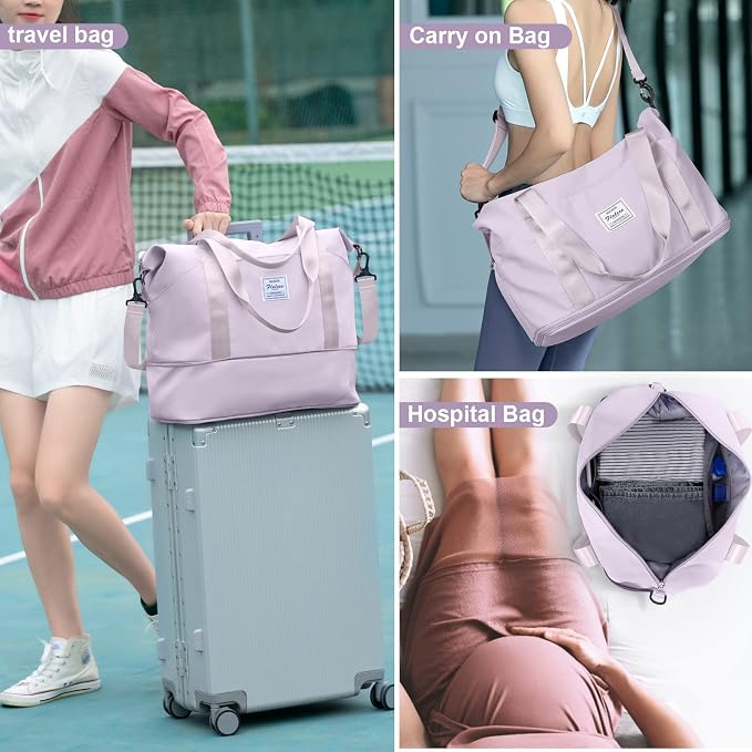 Travel Duffel Bag, Sports Tote Gym Bag, Shoulder Weekender Overnight Bag