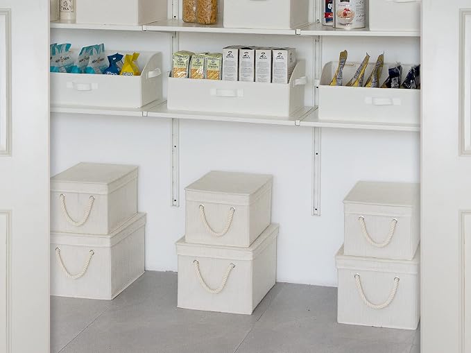 StorageWorks Storage Bins with Lids, Decorative Storage Boxes with Lid and Soft