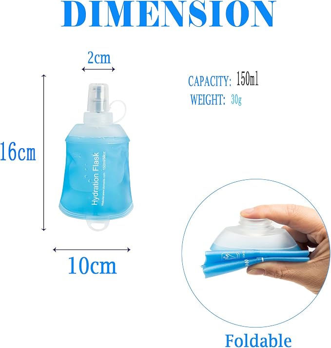 AXEN Soft Flask TPU Foldable Running Hydration Flask, Soft Collapsible Water