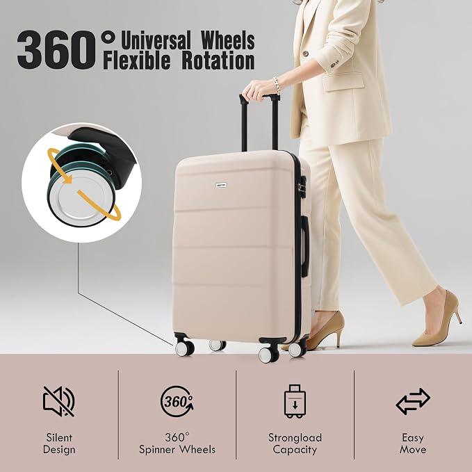 Merax Luggage Sets of 3 Piece Carry on Suitcase Airline Approved, Hardcase