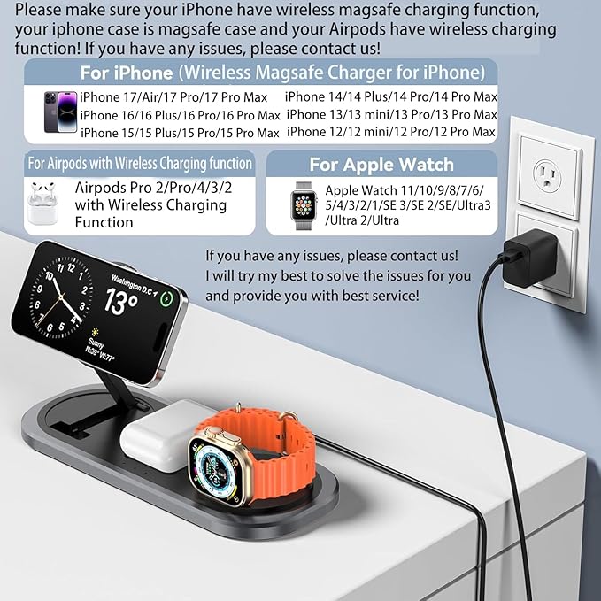 3 in 1 Fast Wireless Charger Stand