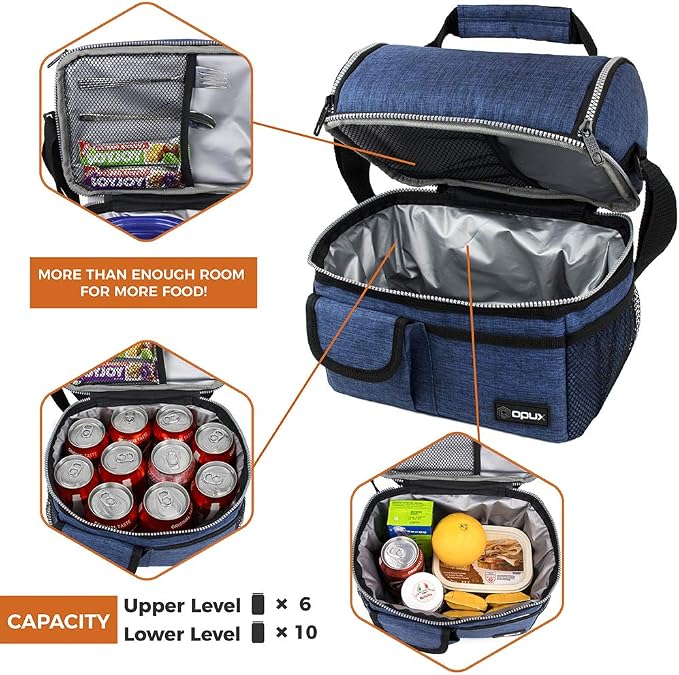 OPUX Lunch Box for Men, Adult Lunch Box Cooler, Insulated Lunch Bag Women