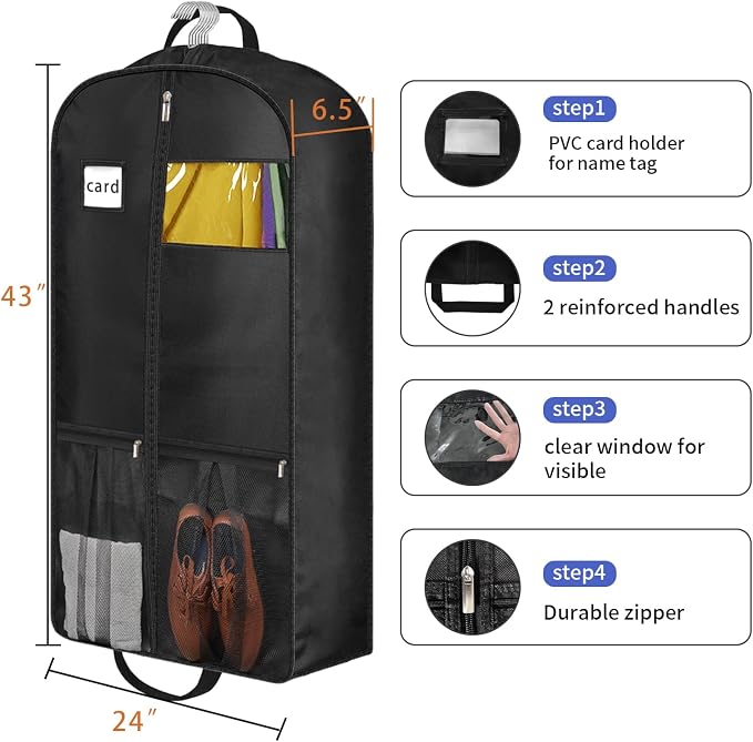 STEPONE 6.5" Gusseted Heavy Duty Garment Bags