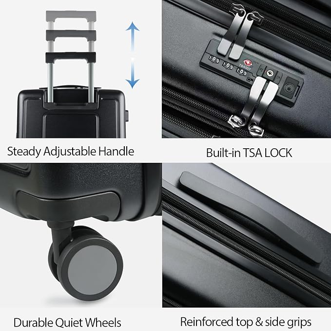 KROSER Hardside Expandable Carry On Luggage 22x14x9 Airline Approved