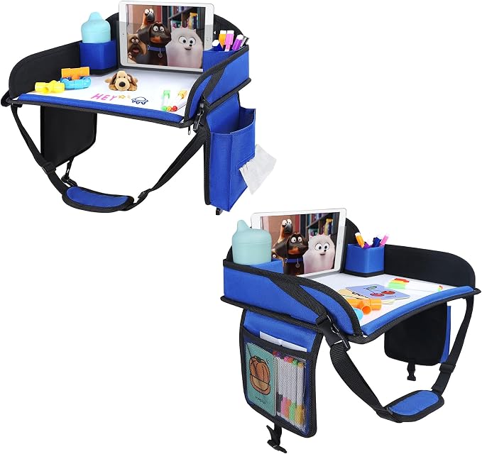 Kids Travel Tray for Car Seat, Toddler Road Trip Essentials